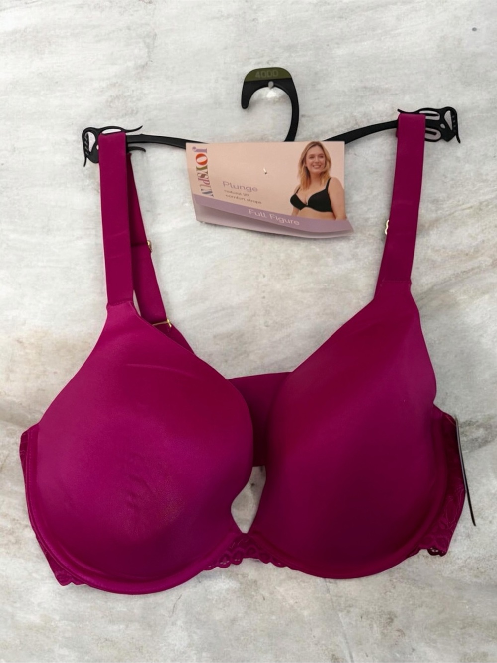 Full Figure Plunge Bra - Deep Fuchsia